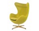 Armchair EGG CLASSIC GOLD fabric tetris, gold base